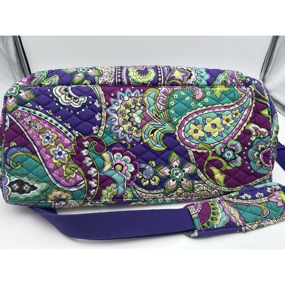 Vera Bradley Grand Traveler Heather Purple Paisley Weekender Large Overnight Bag - Picture 12 of 12